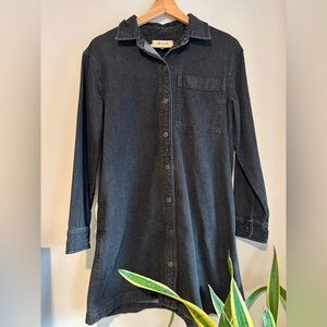 Madewell Black Denim Shirt Dress